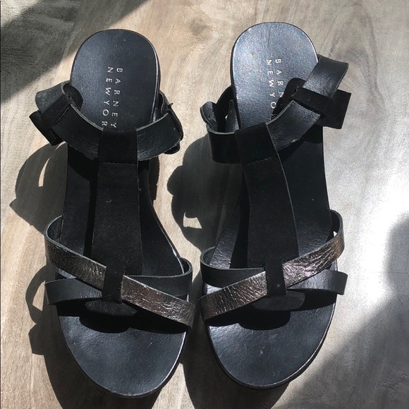 Barneys New York Shoes - Barney’s NY Black and Metallic Platforms
